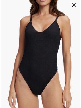 Good American Always Fits Crinkle High Cut One Piece Low Back Swimsuit L/XL